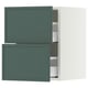 SEKTION / MAXIMERA Wall cabinet with 2 drawers, white/Aspudden dark gray-green, 15x15x20 "