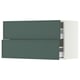 SEKTION / MAXIMERA Wall cabinet with 2 drawers, white/Aspudden dark gray-green, 36x15x20 "