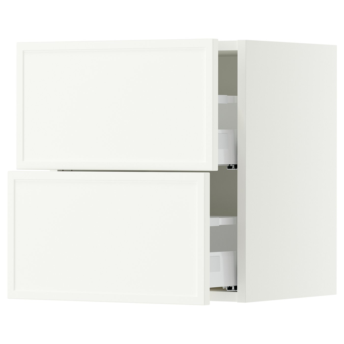 SEKTION / MAXIMERA wall cabinet with 2 drawers, white/Aspudden