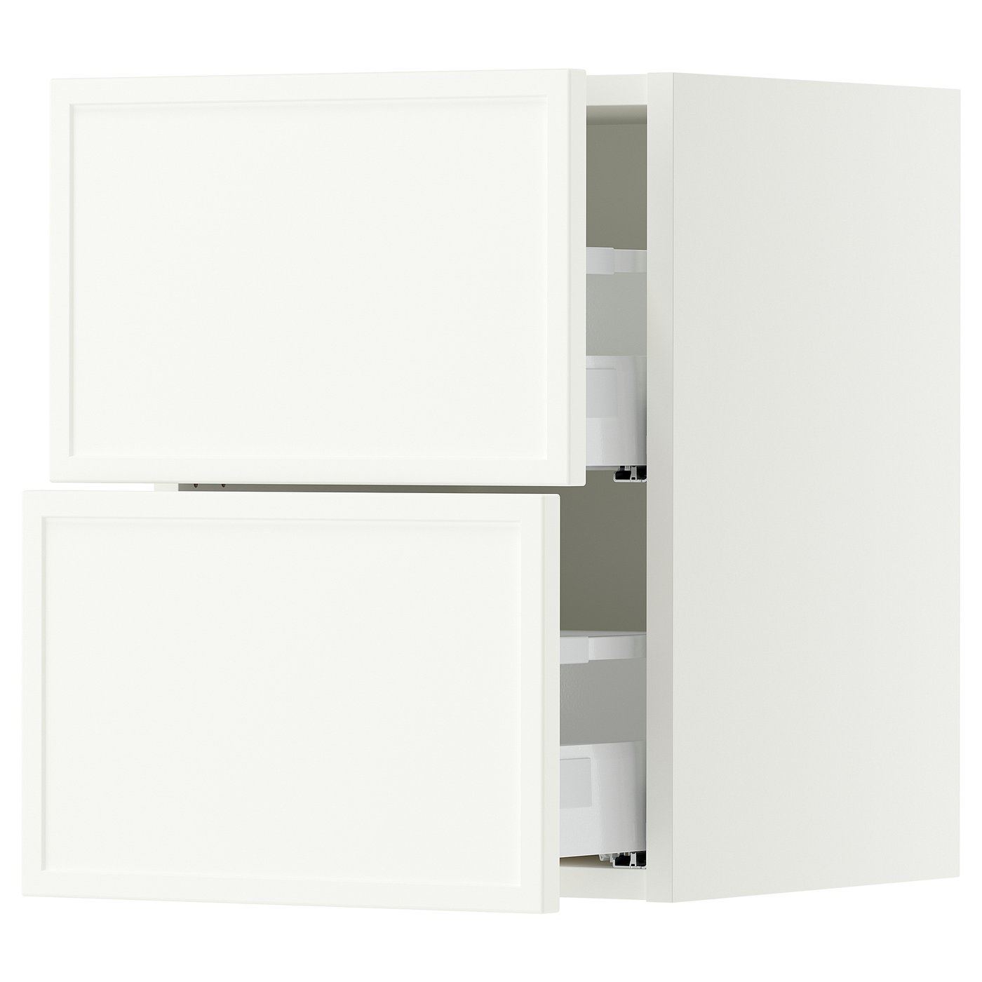 SEKTION / MAXIMERA wall cabinet with 2 drawers, white/Aspudden