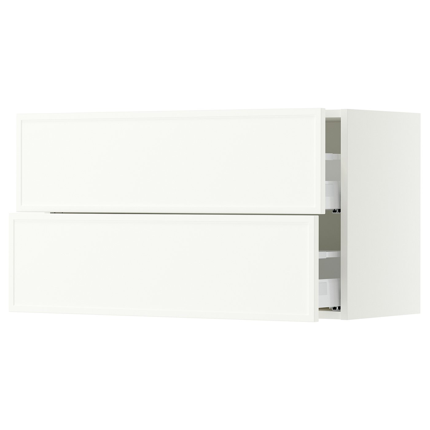 SEKTION / MAXIMERA wall cabinet with 2 drawers, white/Aspudden