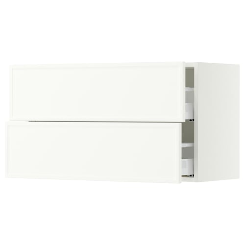SEKTION / MAXIMERA Wall cabinet with 2 drawers, white/Aspudden matte white, 36x15x20 "