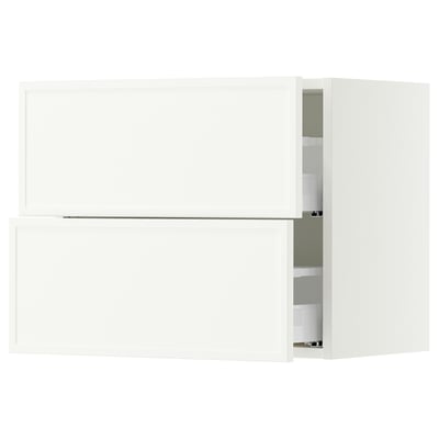 SEKTION / MAXIMERA Wall cabinet with 2 drawers, white/Aspudden matte white, 24x15x20 "