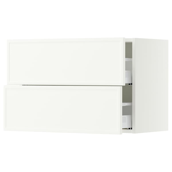 SEKTION / MAXIMERA Wall cabinet with 2 drawers, white/Aspudden matte white, 30x15x20 "