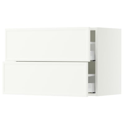 SEKTION / MAXIMERA Wall cabinet with 2 drawers, white/Aspudden matte white, 30x15x20 "