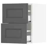 SEKTION / MAXIMERA Wall cabinet with 2 drawers, white/Axstad dark gray, 15x15x20 "