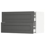 SEKTION / MAXIMERA Wall cabinet with 2 drawers, white/Axstad dark gray, 36x15x20 "