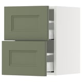 SEKTION / MAXIMERA Wall cabinet with 2 drawers, white/Axstad gray-green, 15x15x20 "