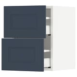 SEKTION / MAXIMERA Wall cabinet with 2 drawers, white Axstad/matte blue, 15x15x20 "