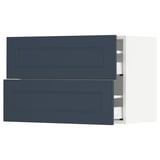 SEKTION / MAXIMERA Wall cabinet with 2 drawers, white Axstad/matte blue, 30x15x20 "