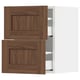 SEKTION / MAXIMERA Wall cabinet with 2 drawers, white Enköping/brown walnut effect, 15x15x20 "
