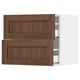 SEKTION / MAXIMERA Wall cabinet with 2 drawers, white Enköping/brown walnut effect, 24x15x20 "