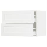 SEKTION / MAXIMERA Wall cabinet with 2 drawers, white Enköping/white wood effect, 30x15x20 "