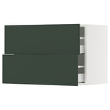 SEKTION / MAXIMERA Wall cabinet with 2 drawers, white/Havstorp deep green, 30x15x20 "