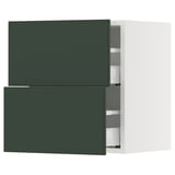 SEKTION / MAXIMERA Wall cabinet with 2 drawers, white/Havstorp deep green, 18x15x20 "