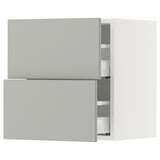 SEKTION / MAXIMERA Wall cabinet with 2 drawers, white/Havstorp light gray, 18x15x20 "
