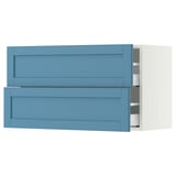 SEKTION / MAXIMERA Wall cabinet with 2 drawers, white/Lerhyttan blue, 36x15x20 "