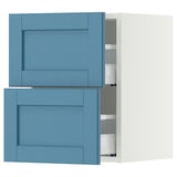 SEKTION / MAXIMERA Wall cabinet with 2 drawers, white/Lerhyttan blue, 15x15x20 "