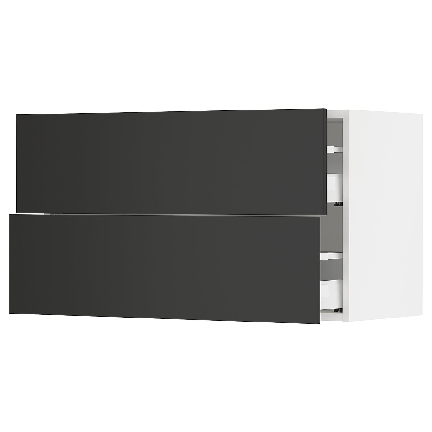 SEKTION / MAXIMERA wall cabinet with 2 drawers, white/Nickebo