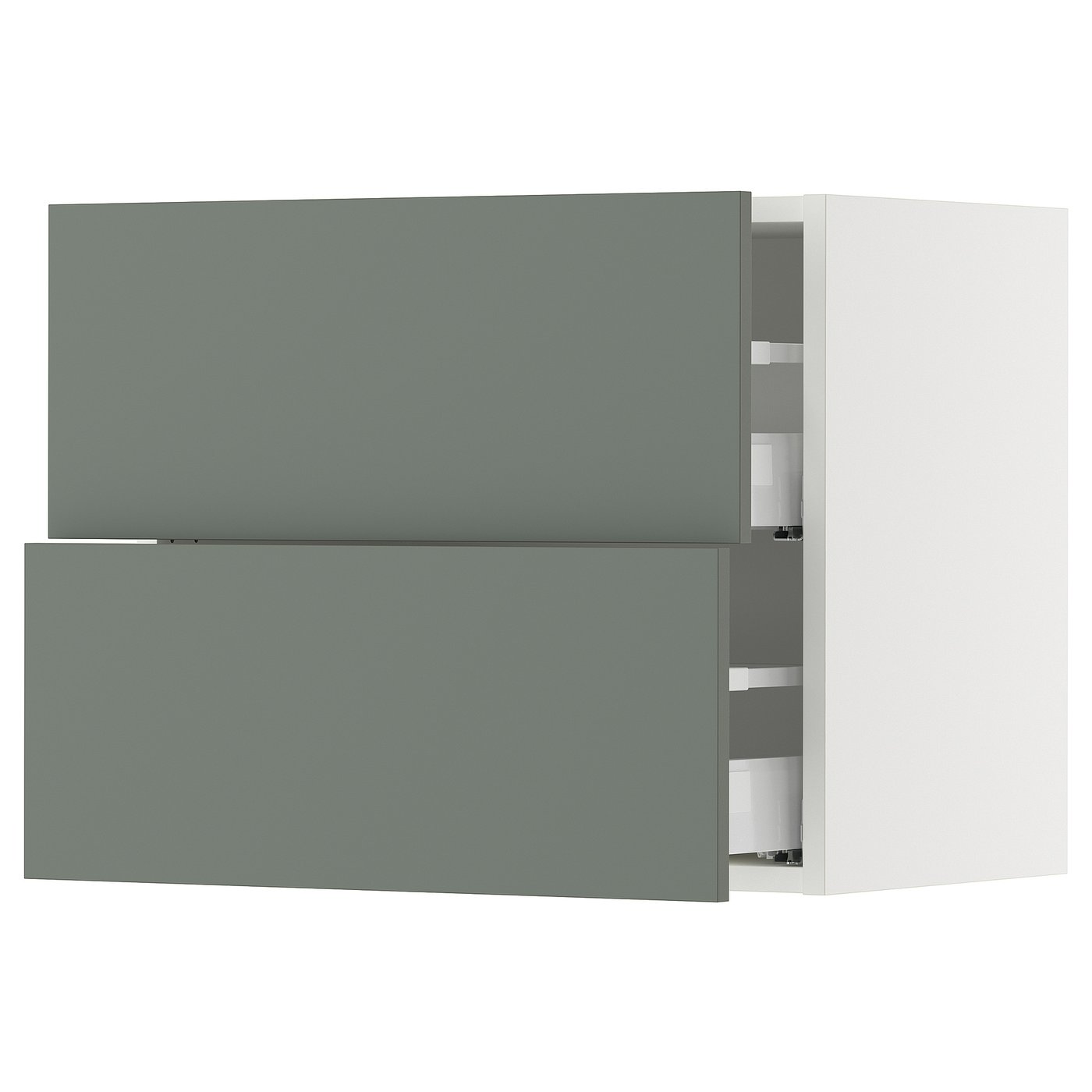 SEKTION / MAXIMERA wall cabinet with 2 drawers, white/Nickebo