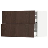 SEKTION / MAXIMERA Wall cabinet with 2 drawers, white/Sinarp brown, 30x15x20 "