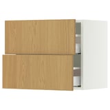 SEKTION / MAXIMERA Wall cabinet with 2 drawers, white/Sinarp oak veneer, 24x15x20 "
