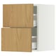 SEKTION / MAXIMERA Wall cabinet with 2 drawers, white/Sinarp oak veneer, 15x15x20 "