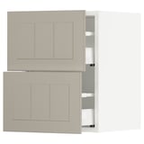 SEKTION / MAXIMERA Wall cabinet with 2 drawers, white/Stensund beige, 15x15x20 "