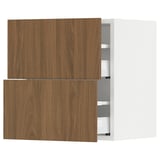 SEKTION / MAXIMERA Wall cabinet with 2 drawers, white/Tistorp brown walnut effect, 18x15x20 "