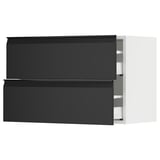 SEKTION / MAXIMERA Wall cabinet with 2 drawers, white/Upplöv matte anthracite, 30x15x20 "