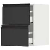 SEKTION / MAXIMERA Wall cabinet with 2 drawers, white/Upplöv matte anthracite, 15x15x20 "
