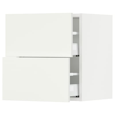 SEKTION / MAXIMERA Wall cabinet with 2 drawers, white/Vallstena white, 18x15x20 "