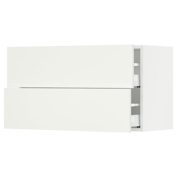 SEKTION / MAXIMERA Wall cabinet with 2 drawers, white/Vallstena white, 36x15x20 "