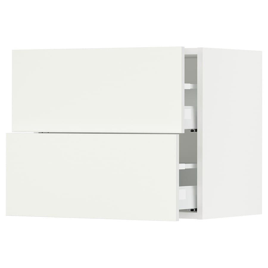SEKTION / MAXIMERA wall with 2 drawers, white/Vallstena white