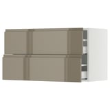 SEKTION / MAXIMERA Wall cabinet with 2 drawers, white/Voxtorp high-gloss dark grey-brown, 36x15x20 "