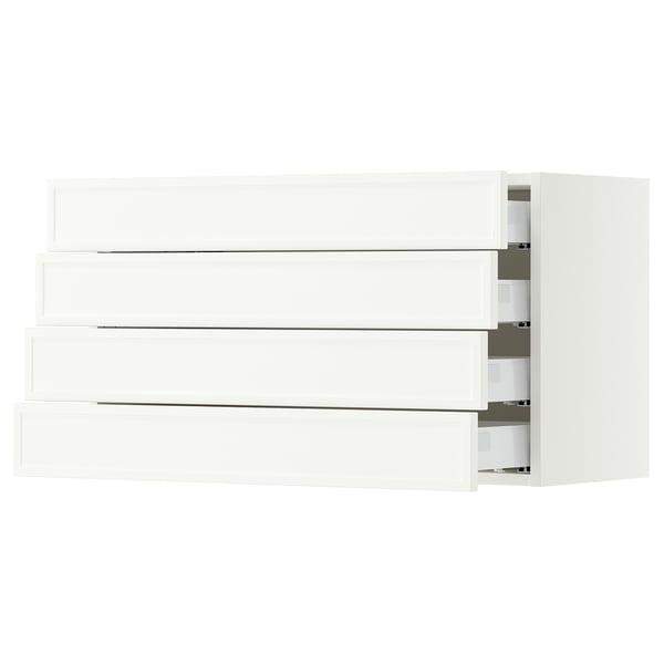 SEKTION / MAXIMERA Wall cabinet with 4 drawers, white/Aspudden matte white, 36x15x20 "
