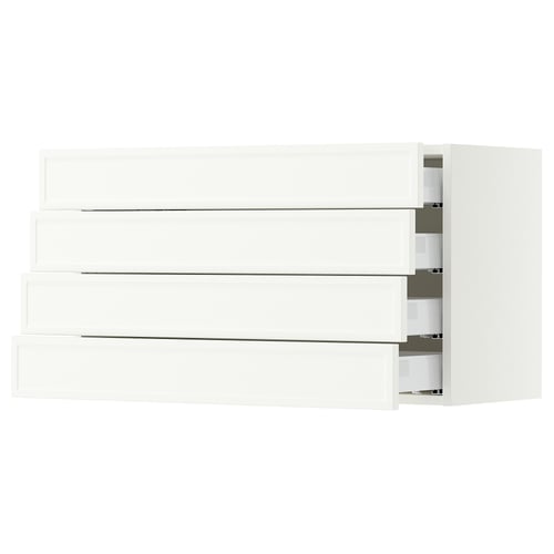 SEKTION / MAXIMERA Wall cabinet with 4 drawers, white/Aspudden matte white, 36x15x20 "