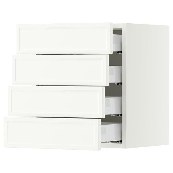 SEKTION / MAXIMERA Wall cabinet with 4 drawers, white/Aspudden matte white, 18x15x20 "