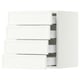 SEKTION / MAXIMERA Wall cabinet with 4 drawers, white/Aspudden matte white, 18x15x20 "