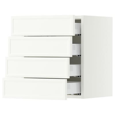 SEKTION / MAXIMERA Wall cabinet with 4 drawers, white/Aspudden matte white, 18x15x20 "