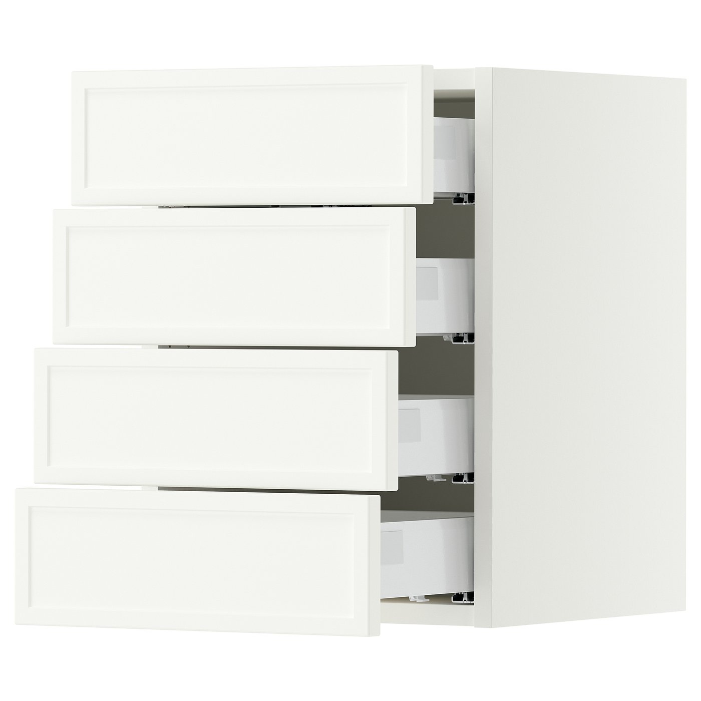 SEKTION / MAXIMERA wall cabinet with 4 drawers, white/Aspudden