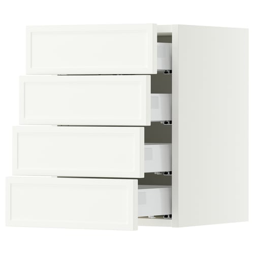 SEKTION / MAXIMERA Wall cabinet with 4 drawers, white/Aspudden matte white, 15x15x20 "