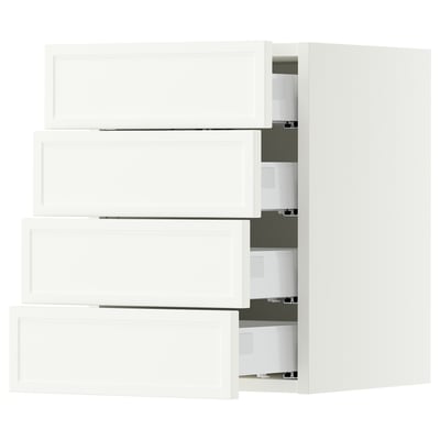 SEKTION / MAXIMERA Wall cabinet with 4 drawers, white/Aspudden matte white, 15x15x20 "