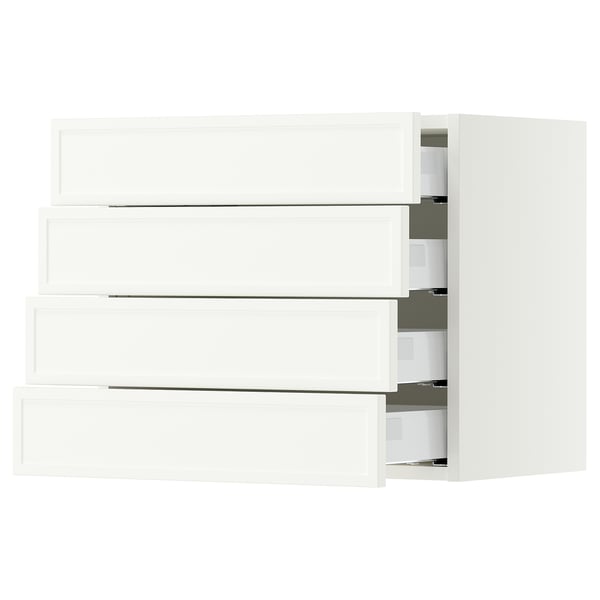 SEKTION / MAXIMERA Wall cabinet with 4 drawers, white/Aspudden matte white, 24x15x20 "