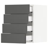 SEKTION / MAXIMERA Wall cabinet with 4 drawers, white/Axstad dark gray, 15x15x20 "