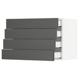 SEKTION / MAXIMERA Wall cabinet with 4 drawers, white/Axstad dark gray, 30x15x20 "