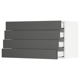 SEKTION / MAXIMERA Wall cabinet with 4 drawers, white/Axstad dark gray, 36x15x20 "
