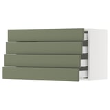 SEKTION / MAXIMERA Wall cabinet with 4 drawers, white/Axstad gray-green, 36x15x20 "