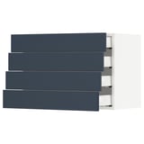 SEKTION / MAXIMERA Wall cabinet with 4 drawers, white Axstad/matte blue, 30x15x20 "