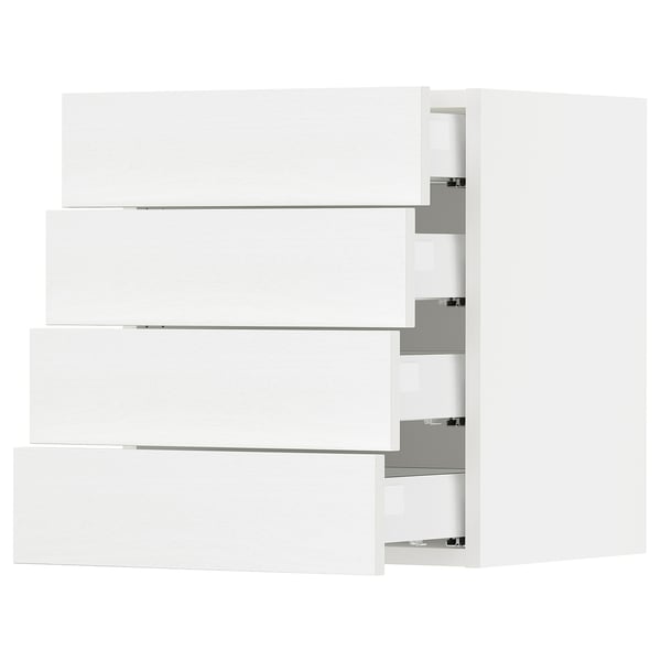 SEKTION / MAXIMERA Wall cabinet with 4 drawers, white Enköping/white wood effect, 18x15x20 "